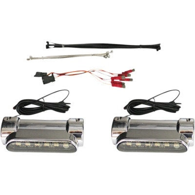 Custom Dynamics Chrome Bolt On 1.25" Bar Clamp Amber/White LED Turn Signals Kit
