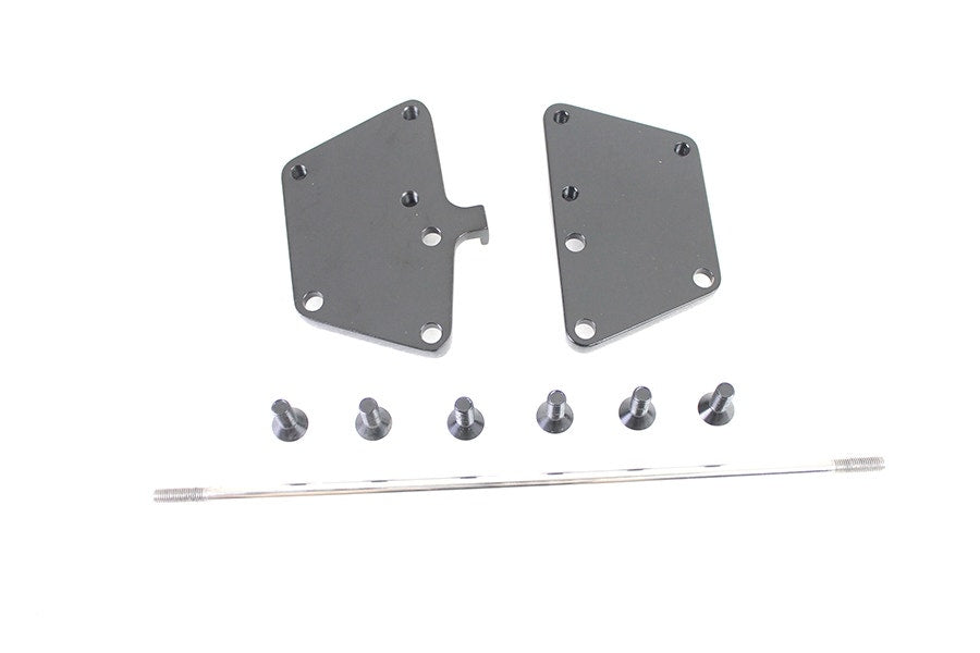 Black Extended Forward Control Adapter Plate Kit +3" Harley Softail FL FX 00-17