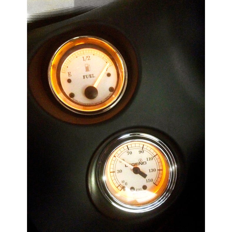 Legend Fairing Mounted LED Backlit PSI Air Gauge Diamond Cut for Harley