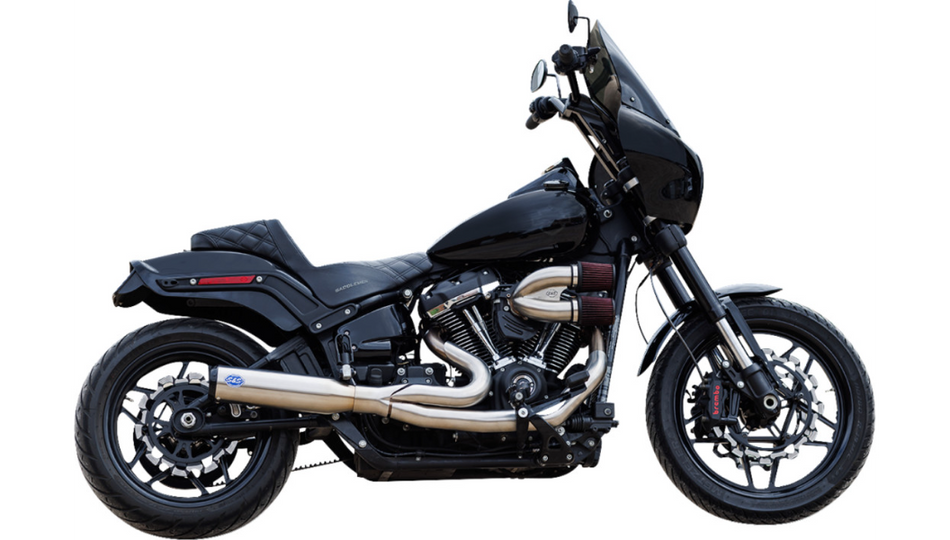 S&S 2-into-1 Qualifier Silver Exhaust System 2 into 1 4 Harley 18-24 Dyna