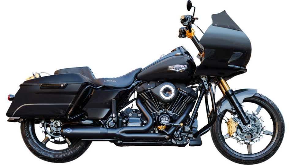 S&S 2-into-1 Qualifier Black Exhaust System 2 into 1 4 Harley 17-23 Touring