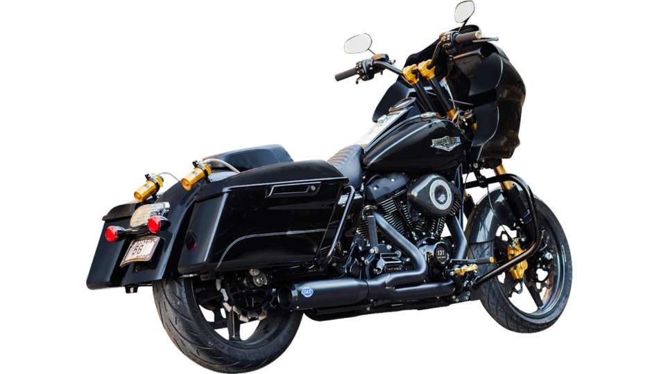 S&S 2-into-1 Qualifier Black Exhaust System 2 into 1 4 Harley 17-23 Touring