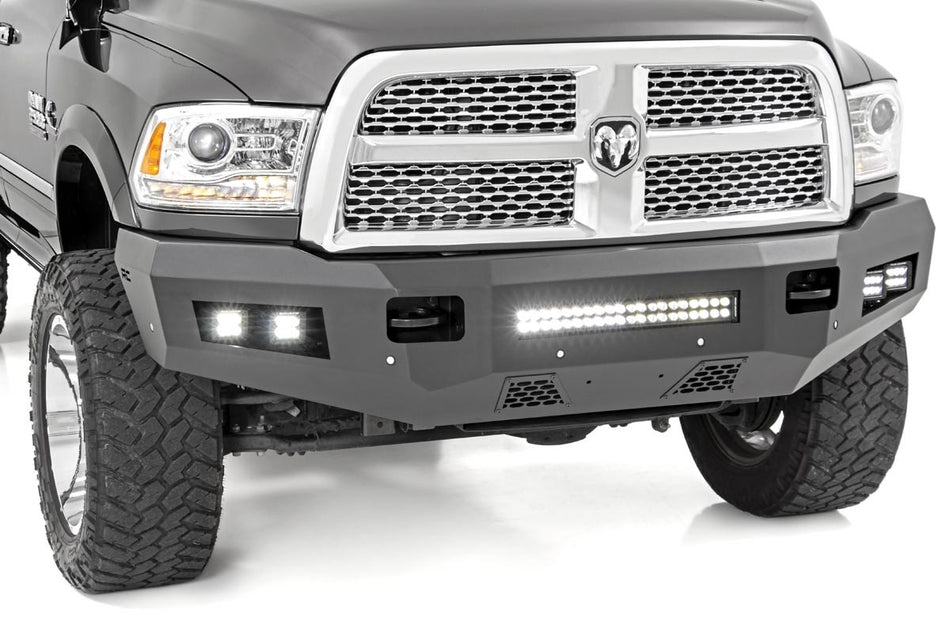Rough Country 10785 Heavy Duty Front Bumper w/ LED Lights 10-18 Ram 2500 3500