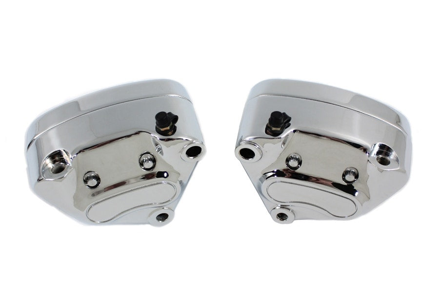 V-Twin 23-0581 Chrome Front 4 Piston Caliper Set Harley FLT Touring 00-07