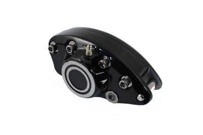 Black Front 1 Piston Banana Caliper w/ Bullseye OE Repl 44105-72A Harley 73-94