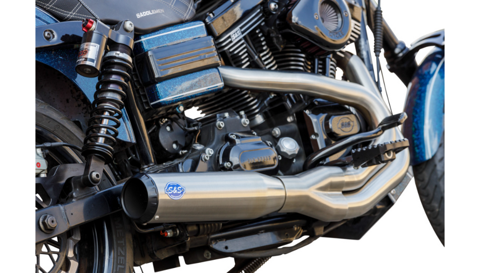 S&S Qualifier 2:1 Brushed Steel Exhaust System 4 Harley 06-07 Dyna Models