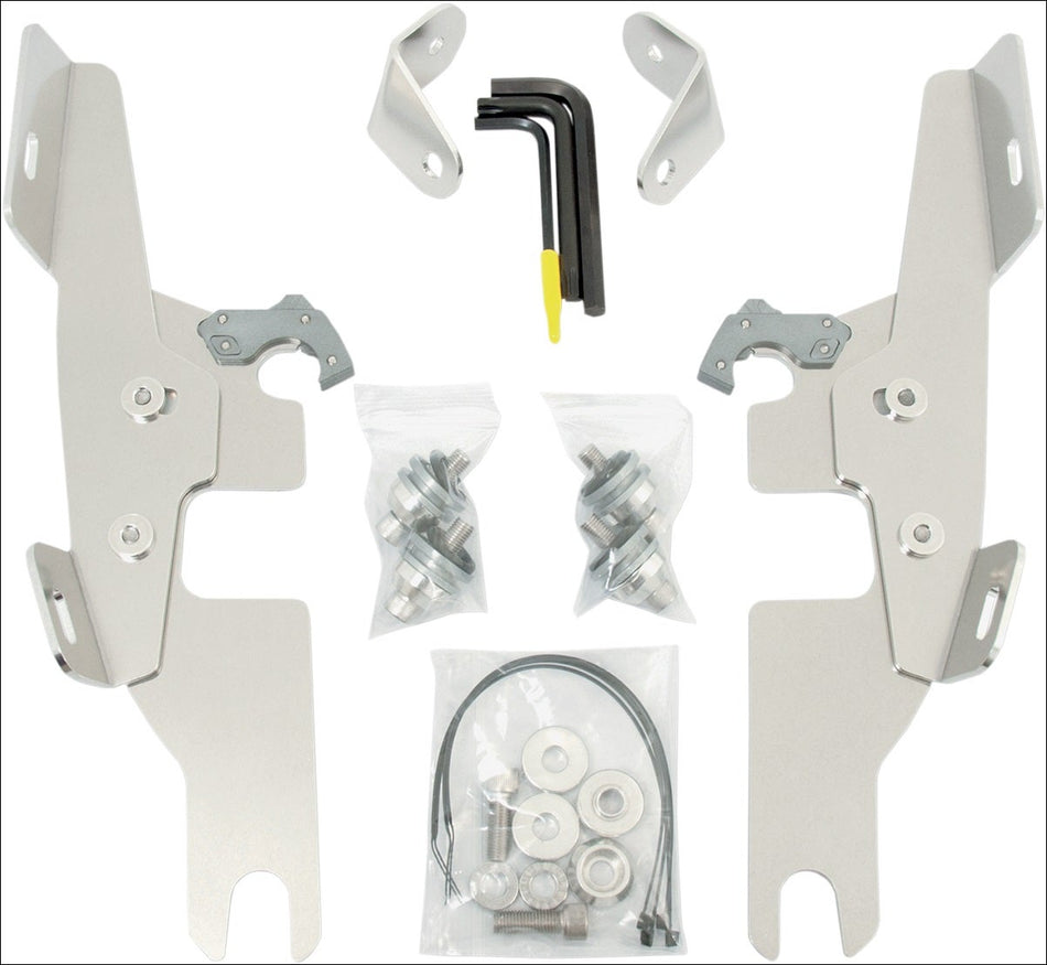 Memphis Shades Polished Trigger-Lock Mount for Batwing Fairing Harley Dyna FLD