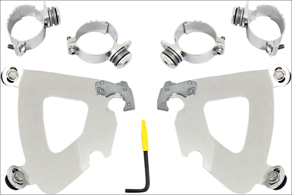 Memphis Shades Polished Trigger-Lock Mount Gauntlet Fairing Harley Dyna 06-15