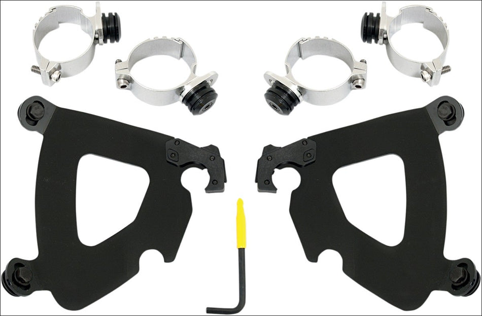 Memphis Shades Black Trigger-Lock Mount Gauntlet Fairing Harley Dyna 06-15