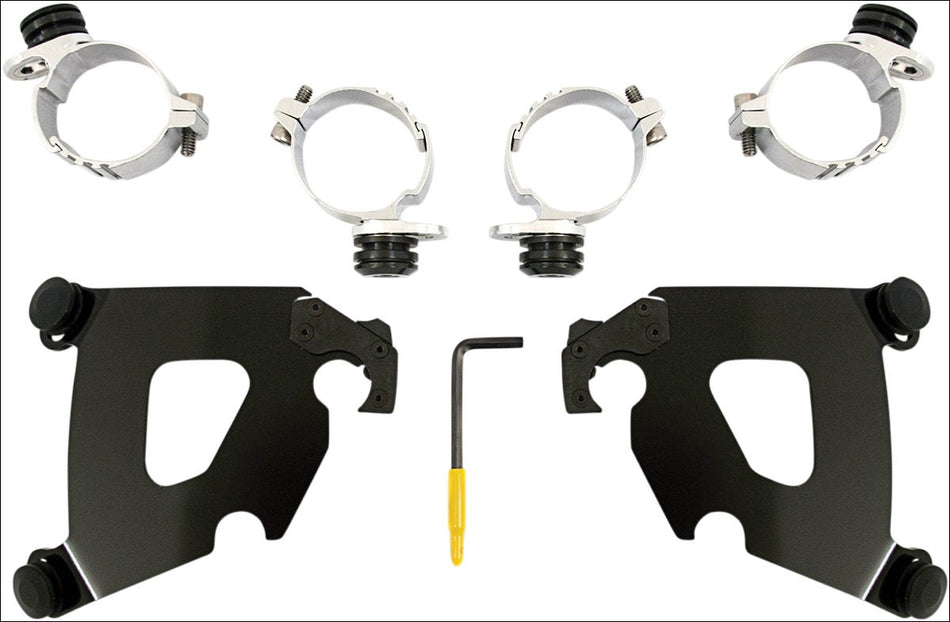 Memphis Shades BlackTrigger-Lock Mount Cafe Fairing Harley Dyna Models