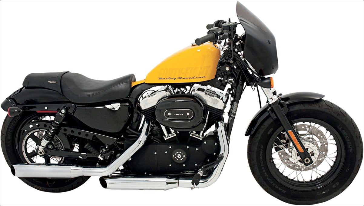 Memphis Shades Gloss Black Gauntlet Fairing for Harley Dyna 06-15