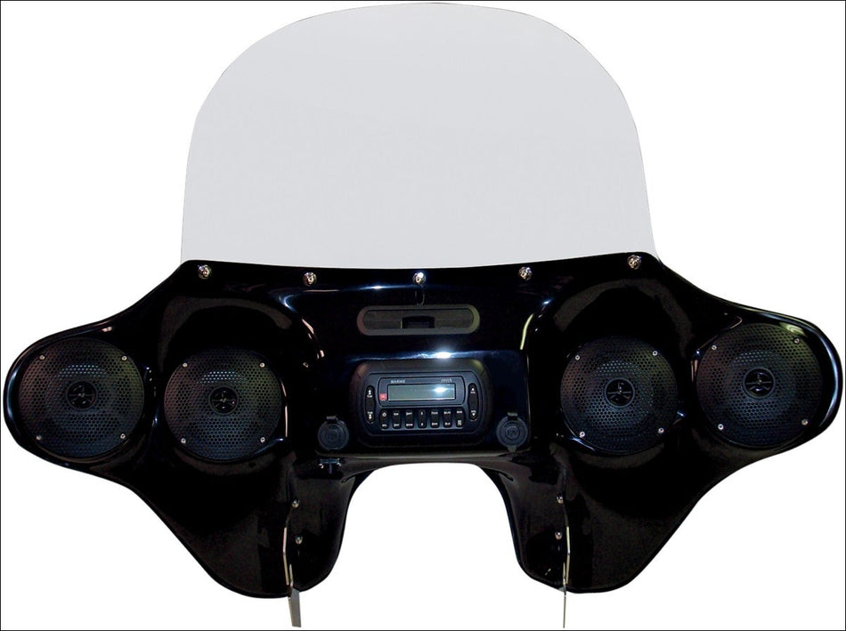 Hoppe HPKT-0008A Mediazilla Quick Detach Fairing Speakers & Jenson JHD40BT FLHR