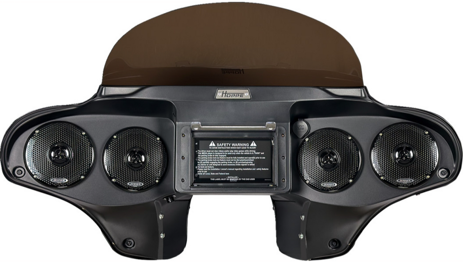 Hoppe Touchscreen Fairings Kit Quadzilla Four 5" Speakers 4 Harley 99-23 FLHR