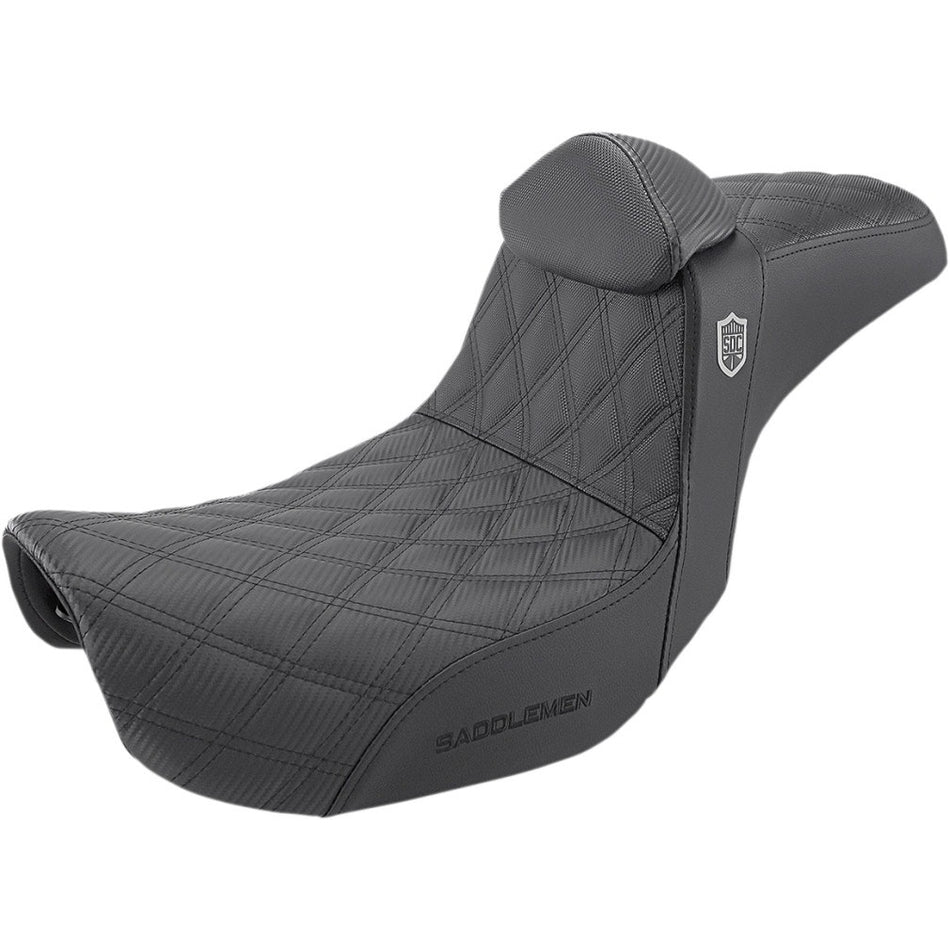 Saddlemen Pro Series SDC Performance Gripper Seat w/ backrest Harley Dyna 06-17