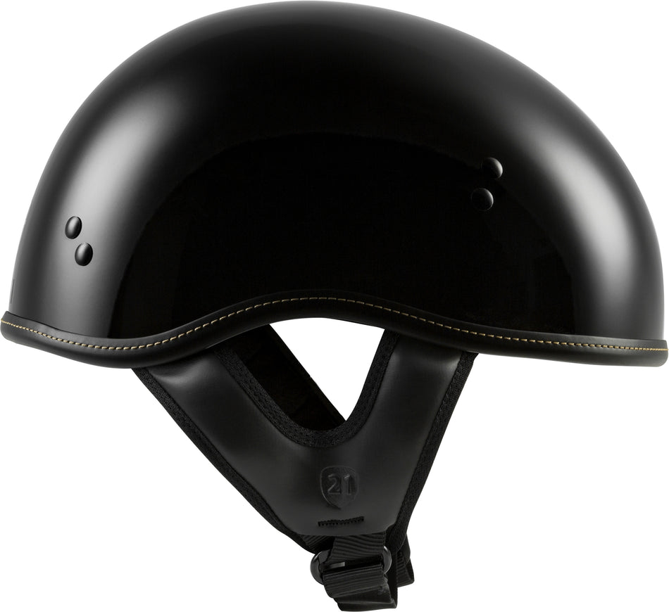 Highway 21 Gloss Black .357 Half Helmet DOT Harley Style Motorcycle (XS-2XL) NEW