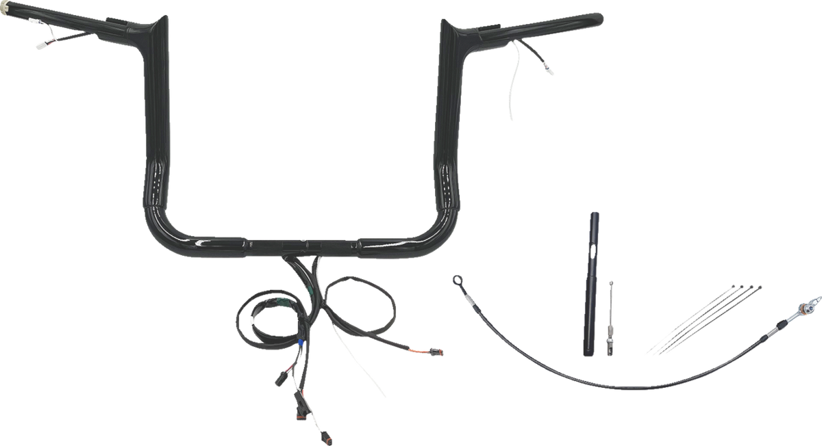 FBI Fat Baggers Wired 1-1/2" Pointed Top Handlebar Kits for FLH/X '21-'22 - Black / 12"