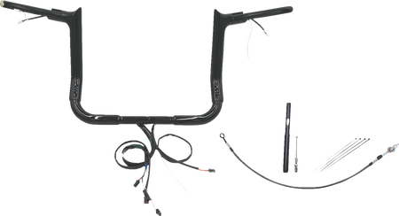 FBI Fat Baggers Wired 1-1/2" Pointed Top Handlebar Kits for FLH/X '21-'22 - Black / 12"