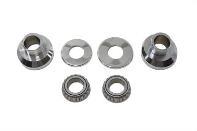 Chrome 3 Degree Raked Neck Cups Cup Set Kit Harley Big Twin Chopper Custom