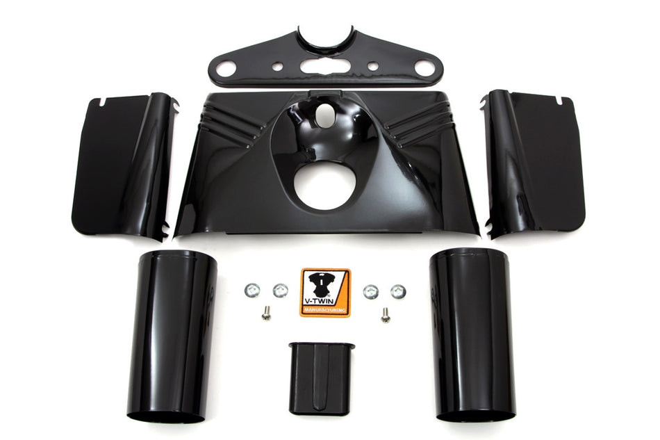 V-Twin 24-1464 Black Fork Cover Kit Hydra Glide style Harley FLH Panhead 49-59