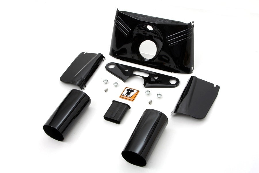 V-Twin 24-1464 Black Fork Cover Kit Hydra Glide style Harley FLH Panhead 49-59