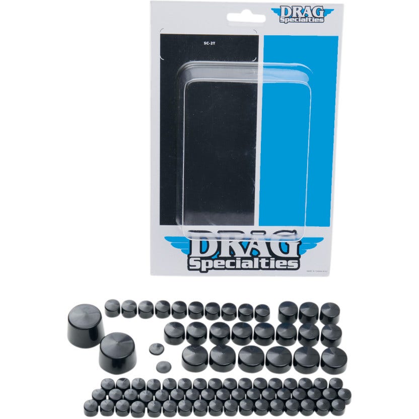 Drag Black Standard Engine Trans Primary Bolt Cover Kit Harley Softail 07-10