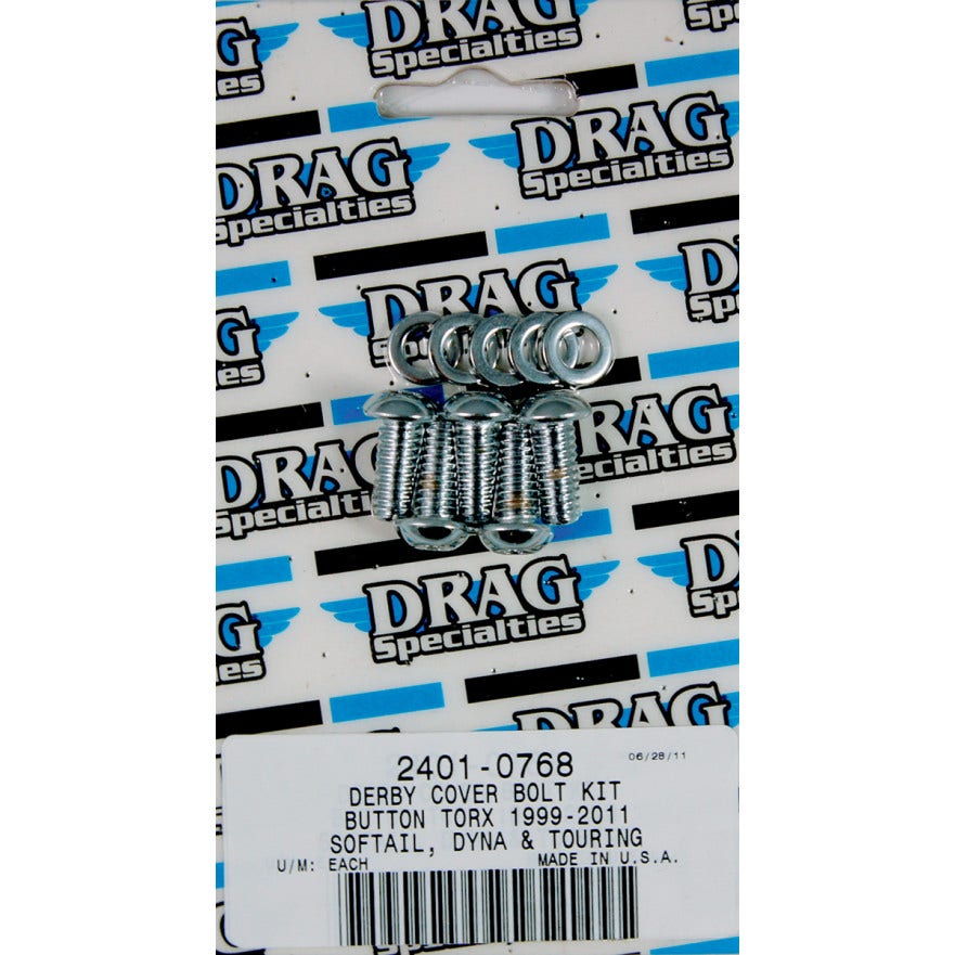 Drag Specialties Chrome Derby Cover Bolt Kit 4 Harley Big Twin