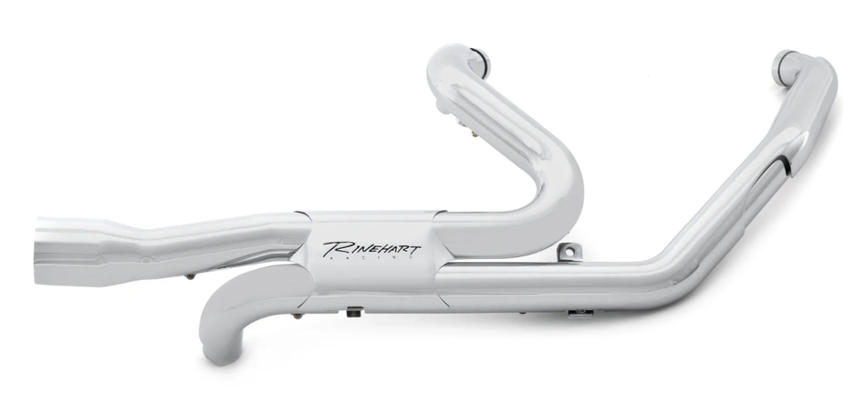 Rinehart Slimline Chrome Duals Header W/ Baffles 09-16 Touring Trike 4"/4.5" RH Mufflers