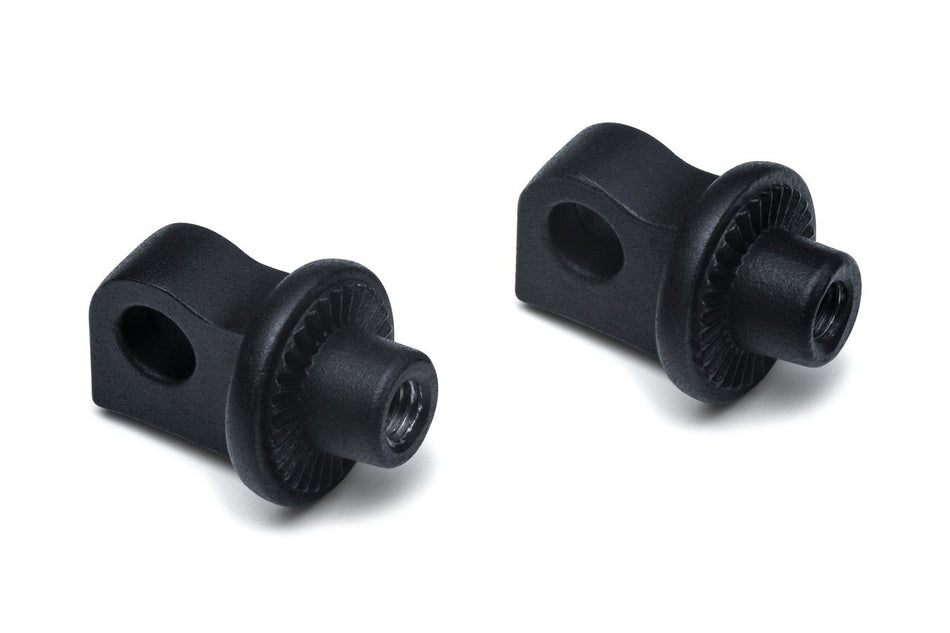 Kuryakyn 6775 Adjustable Stop Splined Peg Adapters Black Harley
