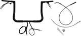 FBI 1-1/4" Flat Top Pre-Wired Handlebars for 24-25 FLHX, 25 FLHXU, 23-25 FLHXSE - Black / 12"