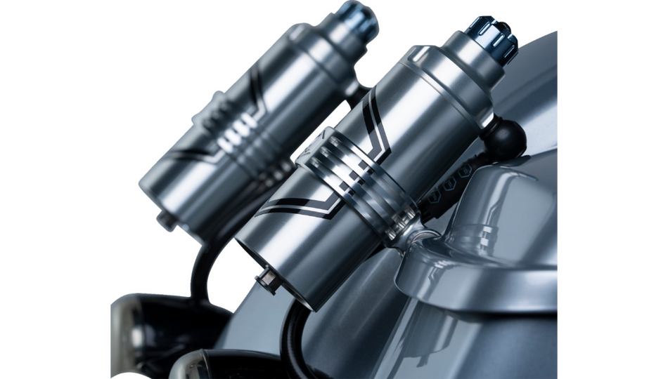 Legend REVO ARC Remote Reservoir Clear External Mounts 4 Harley 14-23 Touring