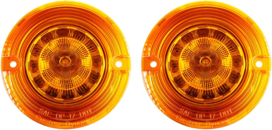 Custom Dynamics ProBeam PB-A-1156-T Amber LED Flat Inserts Front Signals Pair