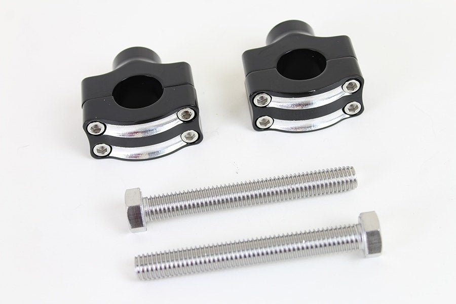 V-Twin 25-1752 Black 1" Handlebar Riser Set Universal Harley Metric Chopper