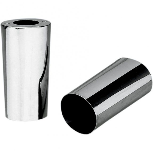 Custom Chrome Smooth Chrome Stock Length Repl OEM 41mm Upper Slider Covers 84-13