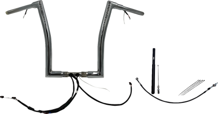 FBI Fat Baggers Wired 1-1/2" Flat Top Handlebar Kits for FLTR '21-'25 - Chrome / 16"