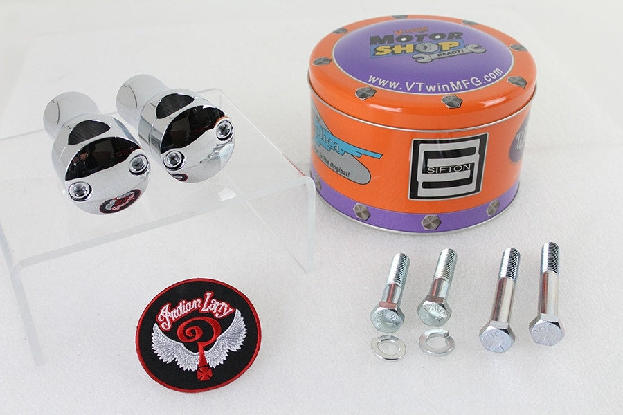 V-Twin 26-0155 Chrome Indian Larry Billet 3" Riser Set 1" Clamp Handlebars