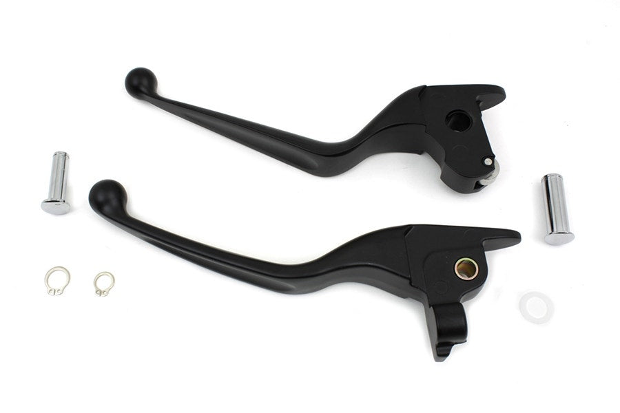 V-Twin 26-0940 Black Wide Hand Lever Set OE 36700064 Harley Touring FLT 14-16