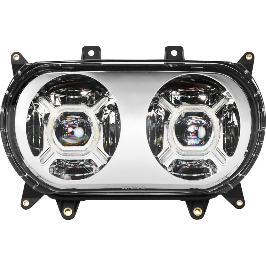 Custom Dynamics ProGLOW Double-X LED Headlights for Harley Road Glide