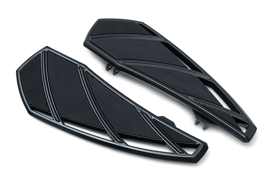 Kuryakyn 5793 Gloss Black Phantom Driver Floorboards Harley FLH/T FLS FXD 83-20