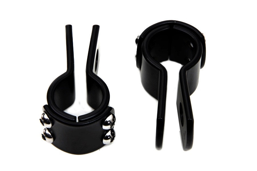 Black 1" Footpeg Mount Clamp Set OE 50904-85T Harley Davidson & Custom Chopper