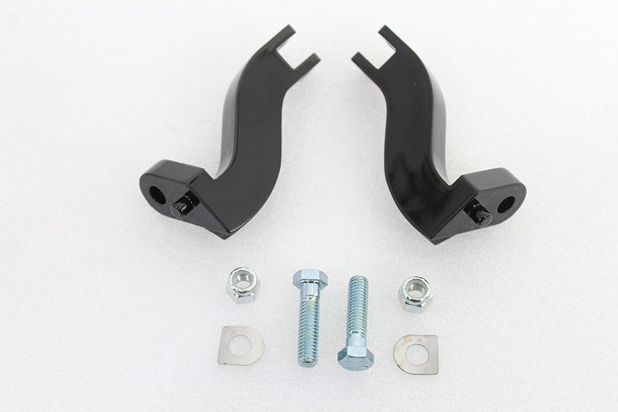 Black Adjustable Footpeg Mount Brackets Passenger 50500578 Harley Touring 93-Up