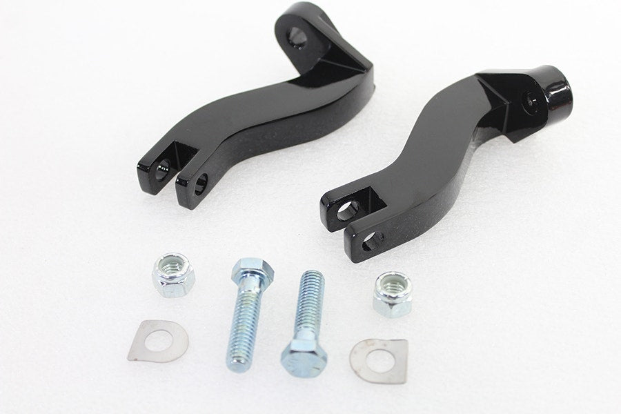 Black Adjustable Footpeg Mount Brackets Passenger 50500578 Harley Touring 93-Up