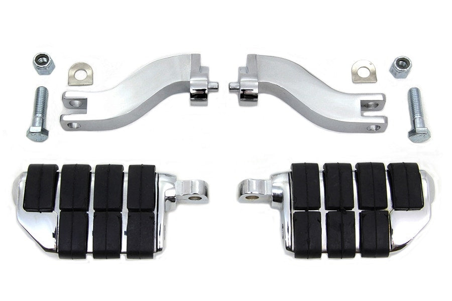 Chrome Cats Paw Style Passenger Footpeg Mount Kit Harley FLT Touring 93-17
