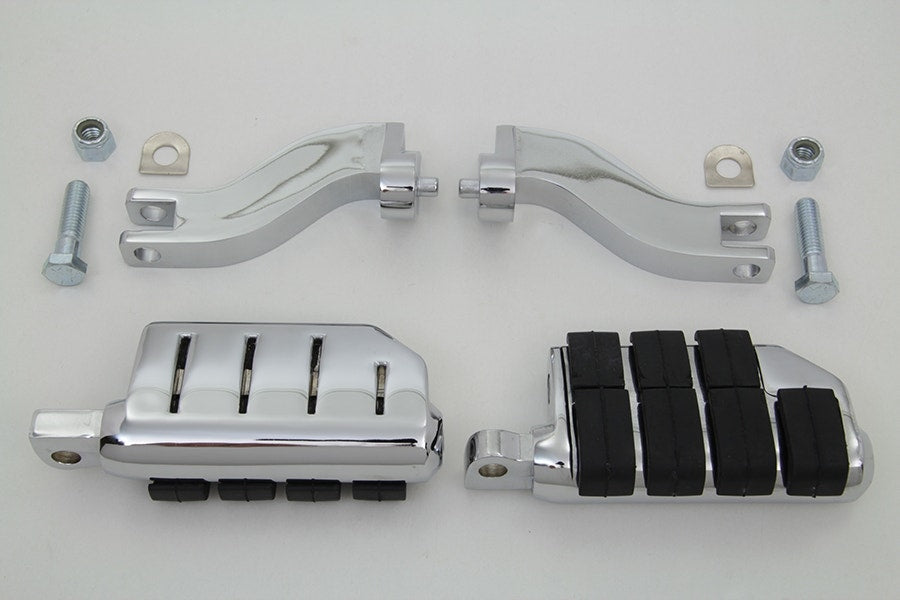 Chrome Cats Paw Style Passenger Footpeg Mount Kit Harley FLT Touring 93-17