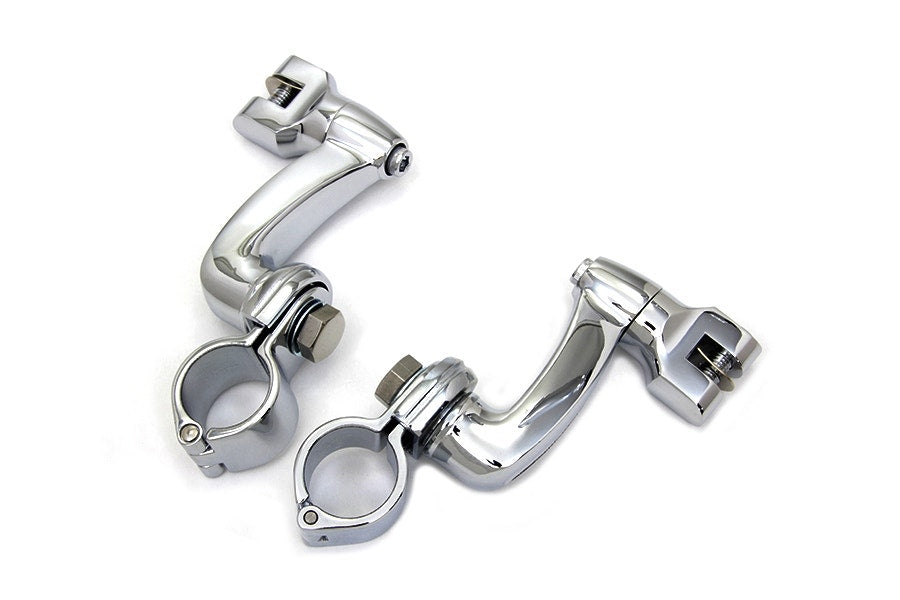 V-Twin 26-0753 Chrome Highway Bar Footpeg 1 1/4" Mount Set Black