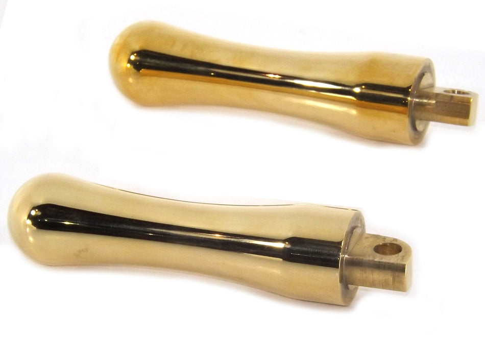 Brass Contour Foot Peg Set Male Clevis Harley Dyna Sportster Softail 27-0777