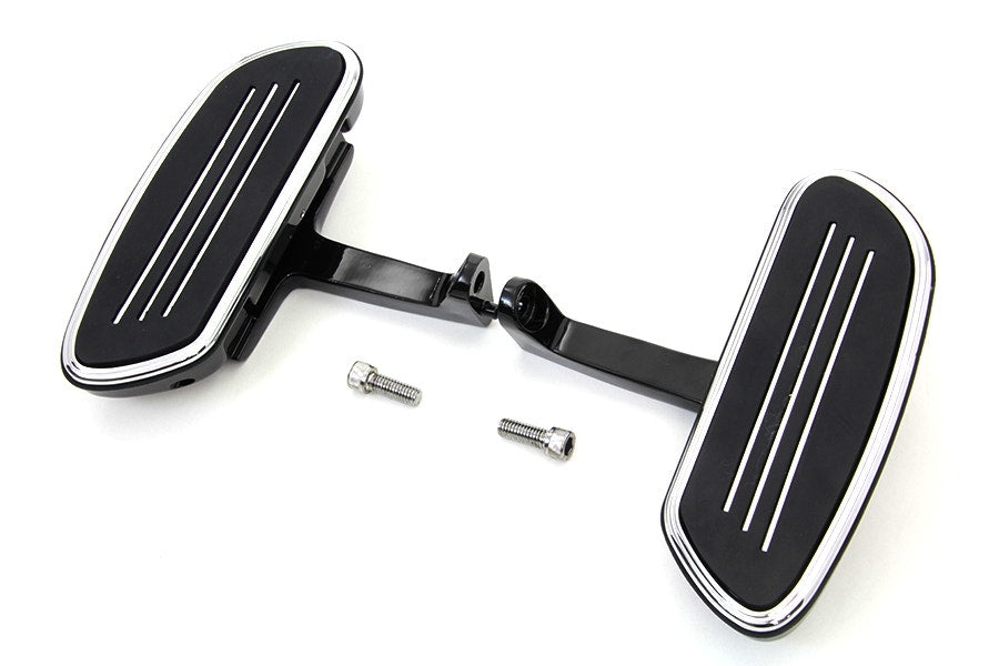 Black Passenger Floorboards Mounts Streamliner Style 50378-07B Harley FLT 93-08