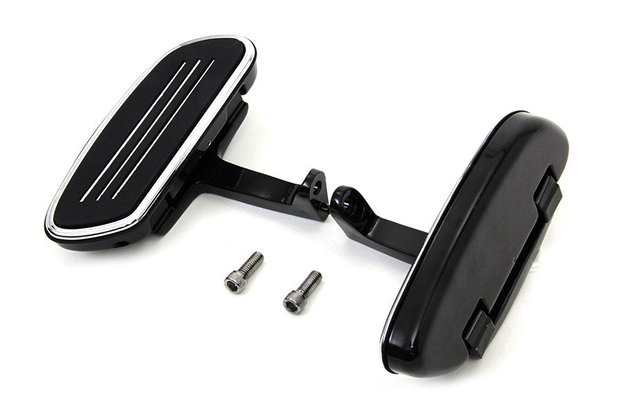 Black Passenger Floorboards Mounts Streamliner Style 50378-07B Harley FLT 93-08