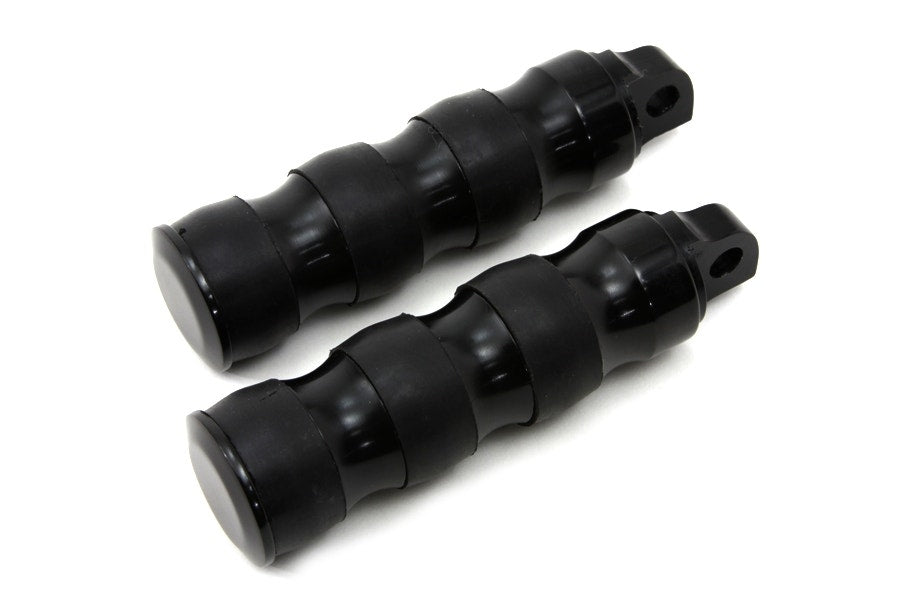 Black Three Band Style Footpeg Set Male Mount Harley-Davidson 27-1074