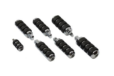 V-Twin 27-1610 Chrome Cats Paw Footpeg Kit Rubber Pad Harley Motorcycle Pegs