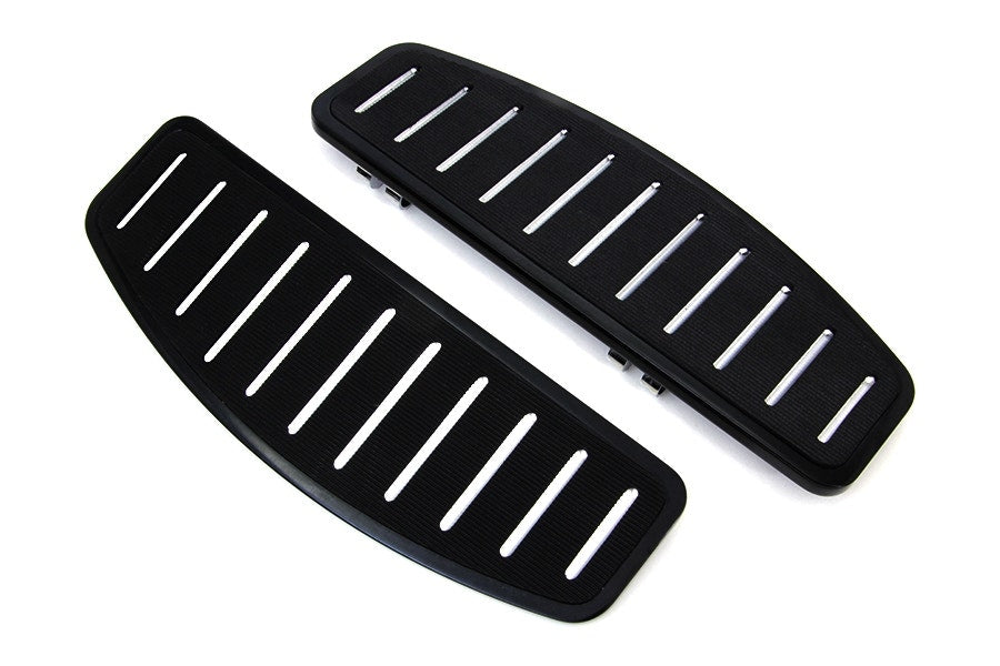 V-Twin 27-1758 Black Slotted Passenger Floorboards Foot Harley FLST FLT 80-Up